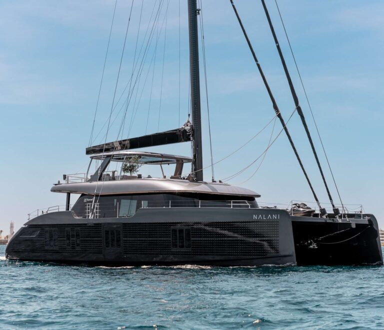 Nalani Sunreef 80 Eco at anchor in the Med